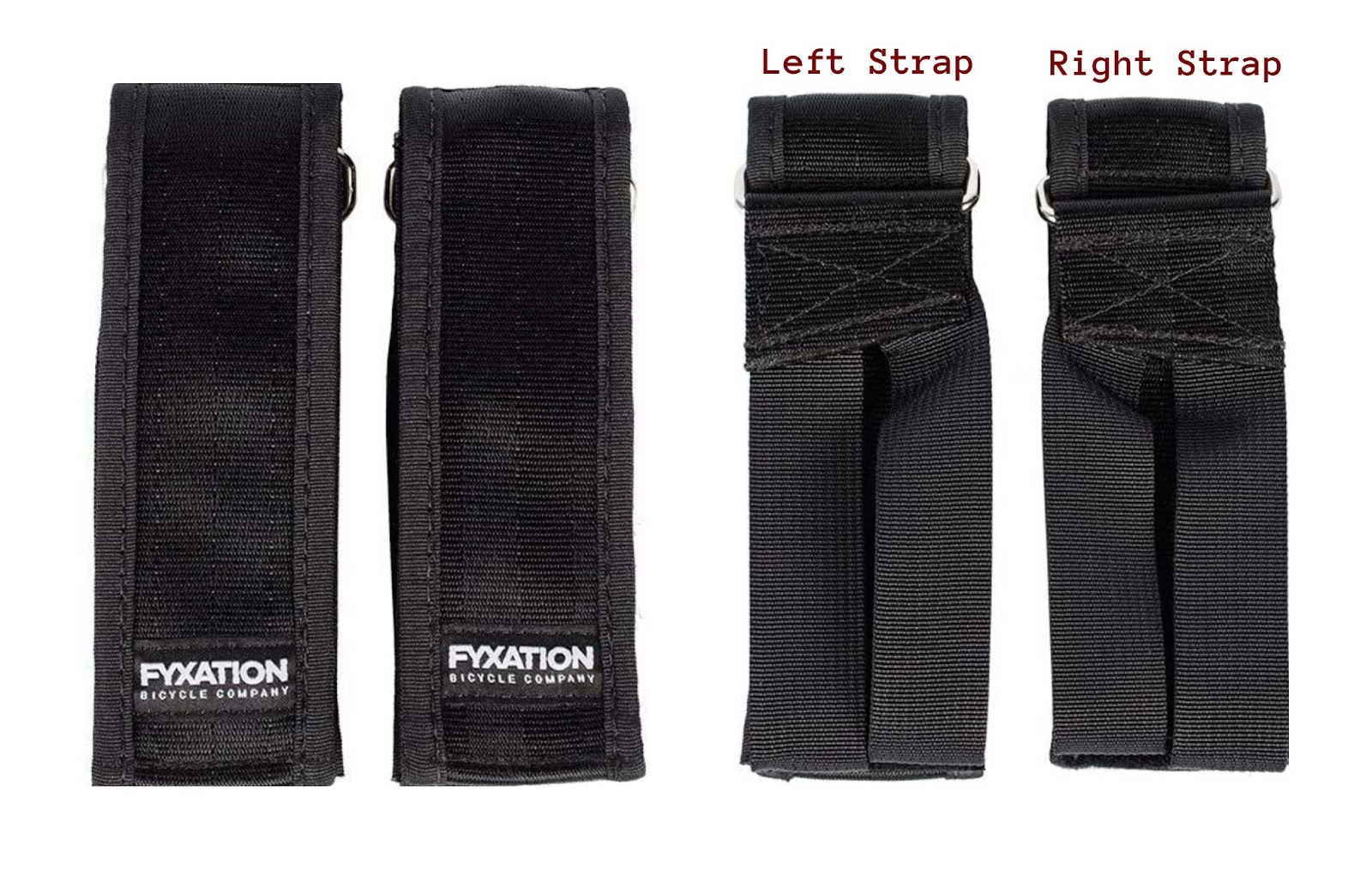 Before threading your mountain bike pedal straps be sure to check which one should be attached to the left-hand pedal and the right-hand pedal respectively. 