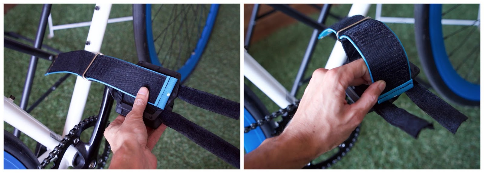 Lining up the middle strap properly will mean that your feet will stay in a comfortable position while you are riding. 