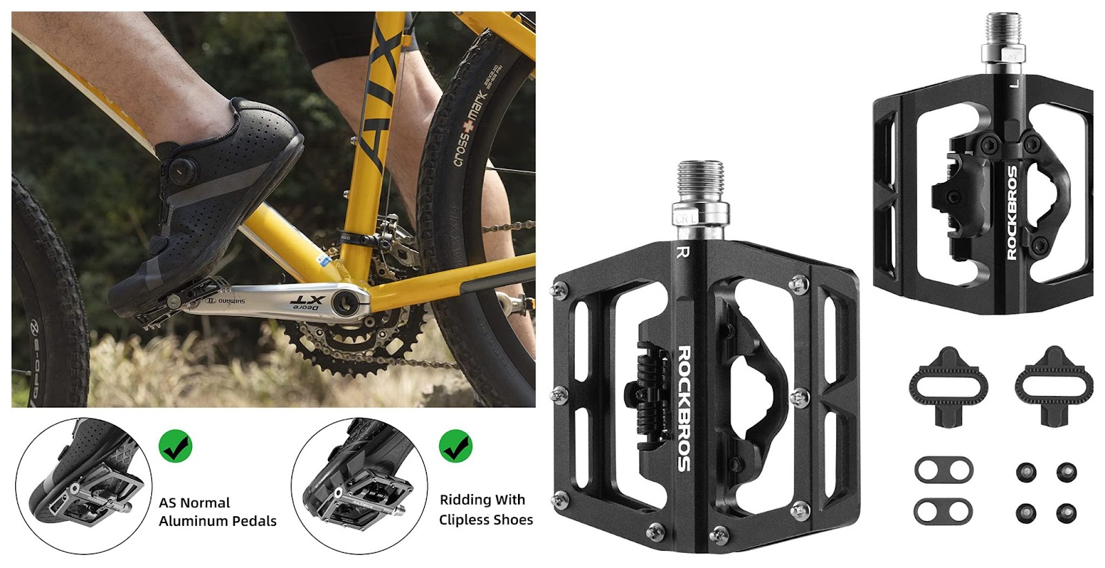 Racing bike pedals deals with toe clips