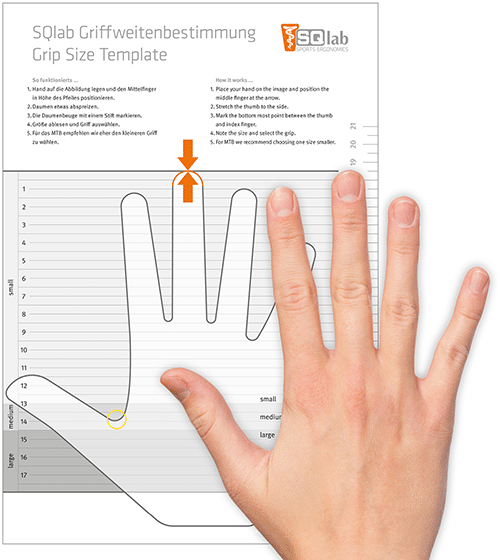 A hand grip chart will help you determine the right mountain bike grip size for your hand