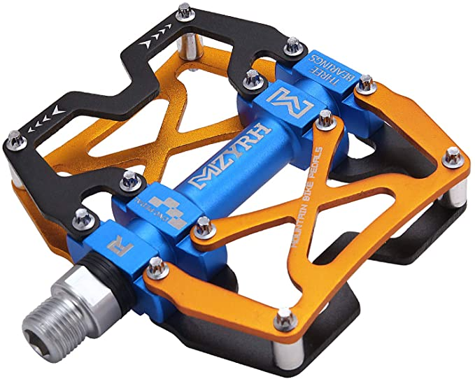Choose clipless pedals to use with cleats as mountain bike pedals for grip maximization.  