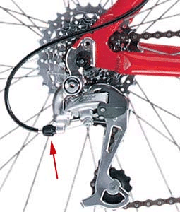 The tension of the cable attached to the derailleur affects the ease and efficiency of gear shifting.