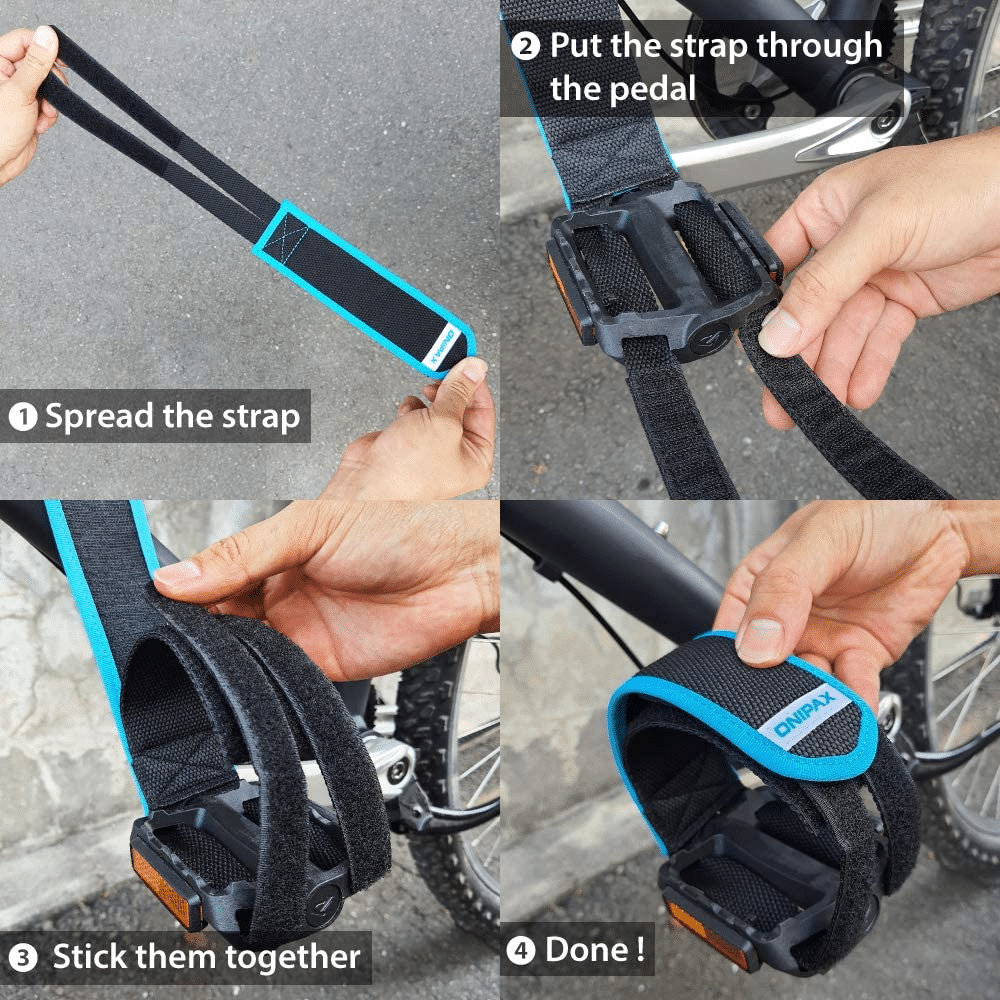 Make sure that the pedal straps are connected for a snug fit over your feet to ensure a safe ride.