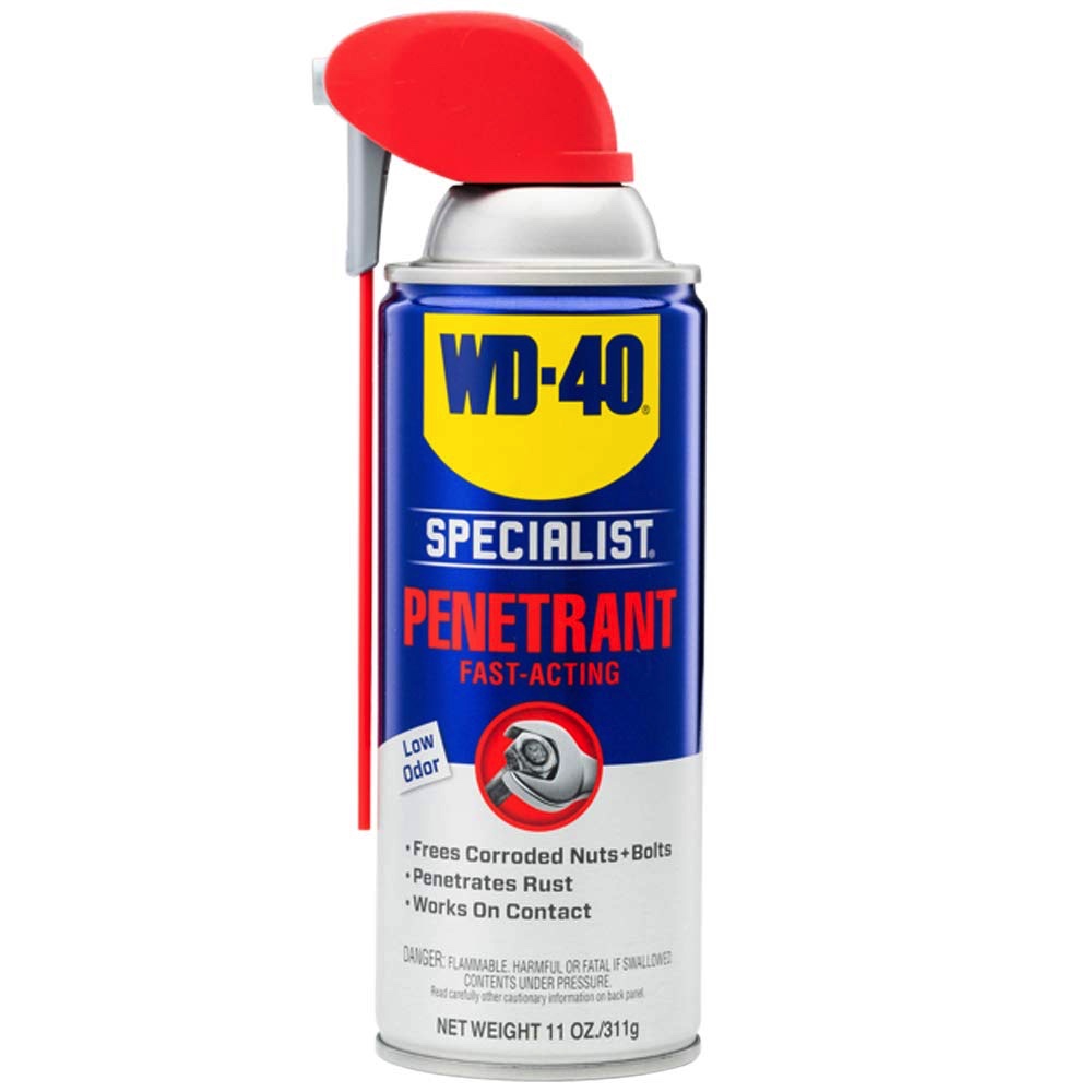 This WD 40 spray works wonders for any metal object that is stuck and cannot be loosened.