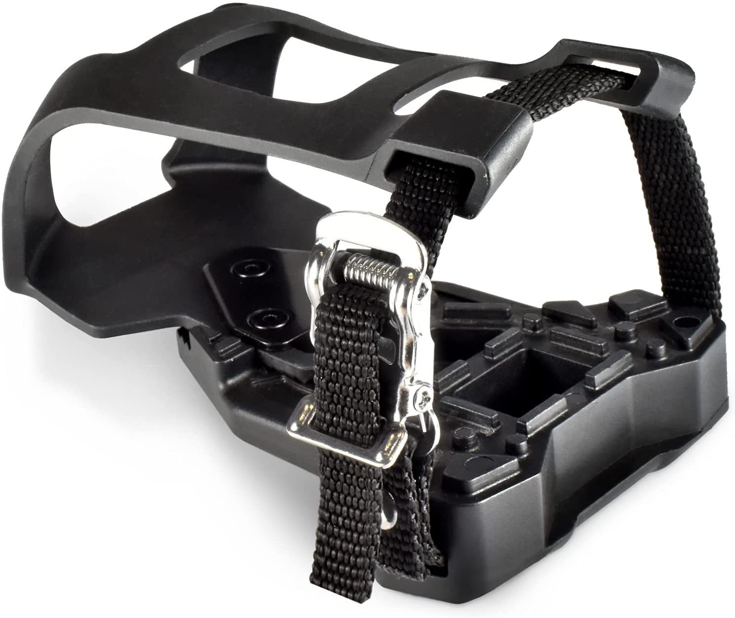 This is a type of mountain bike toe clip that actually clips into a clipless pedal.