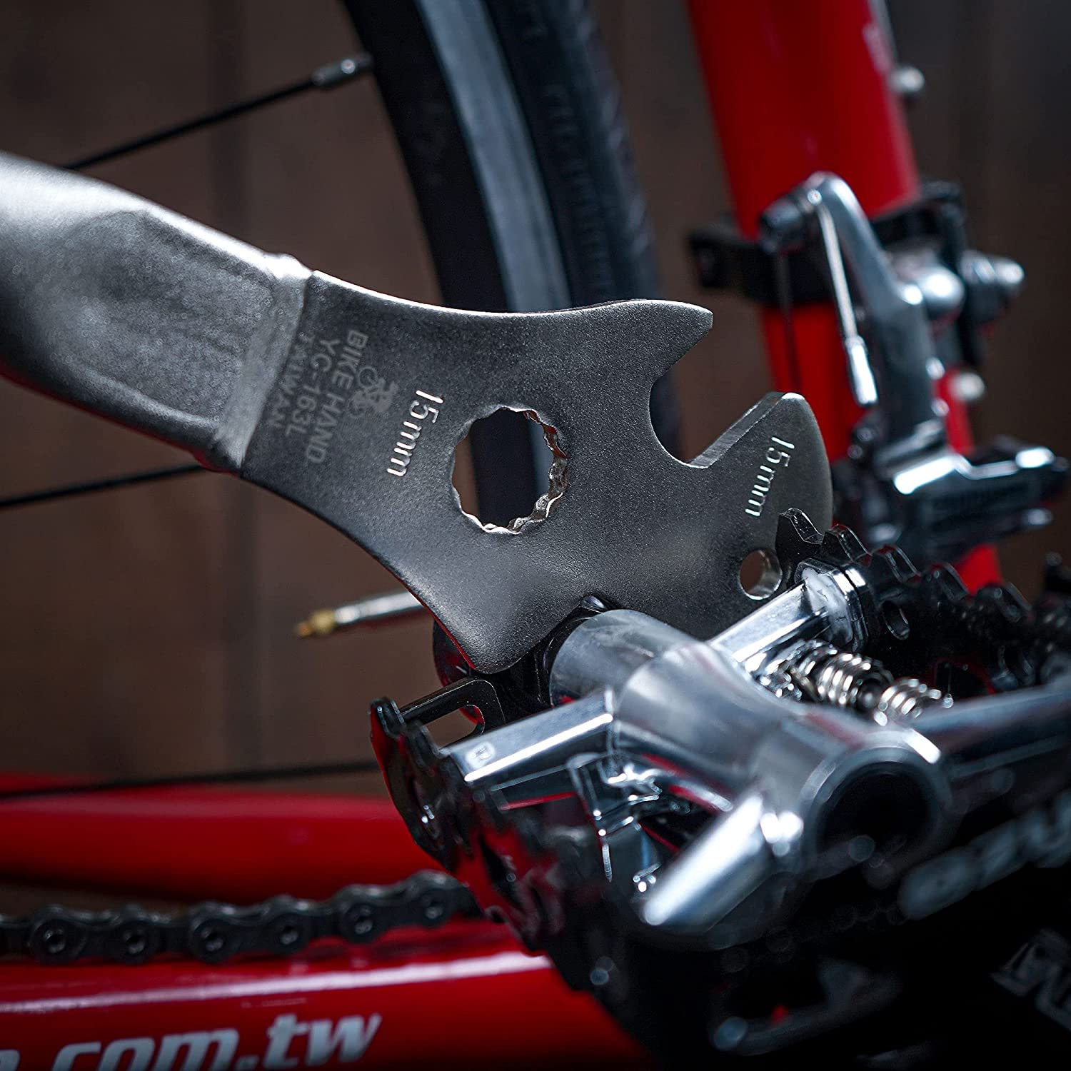 Using a bike pedal wrench makes changing bike pedals so much easier.