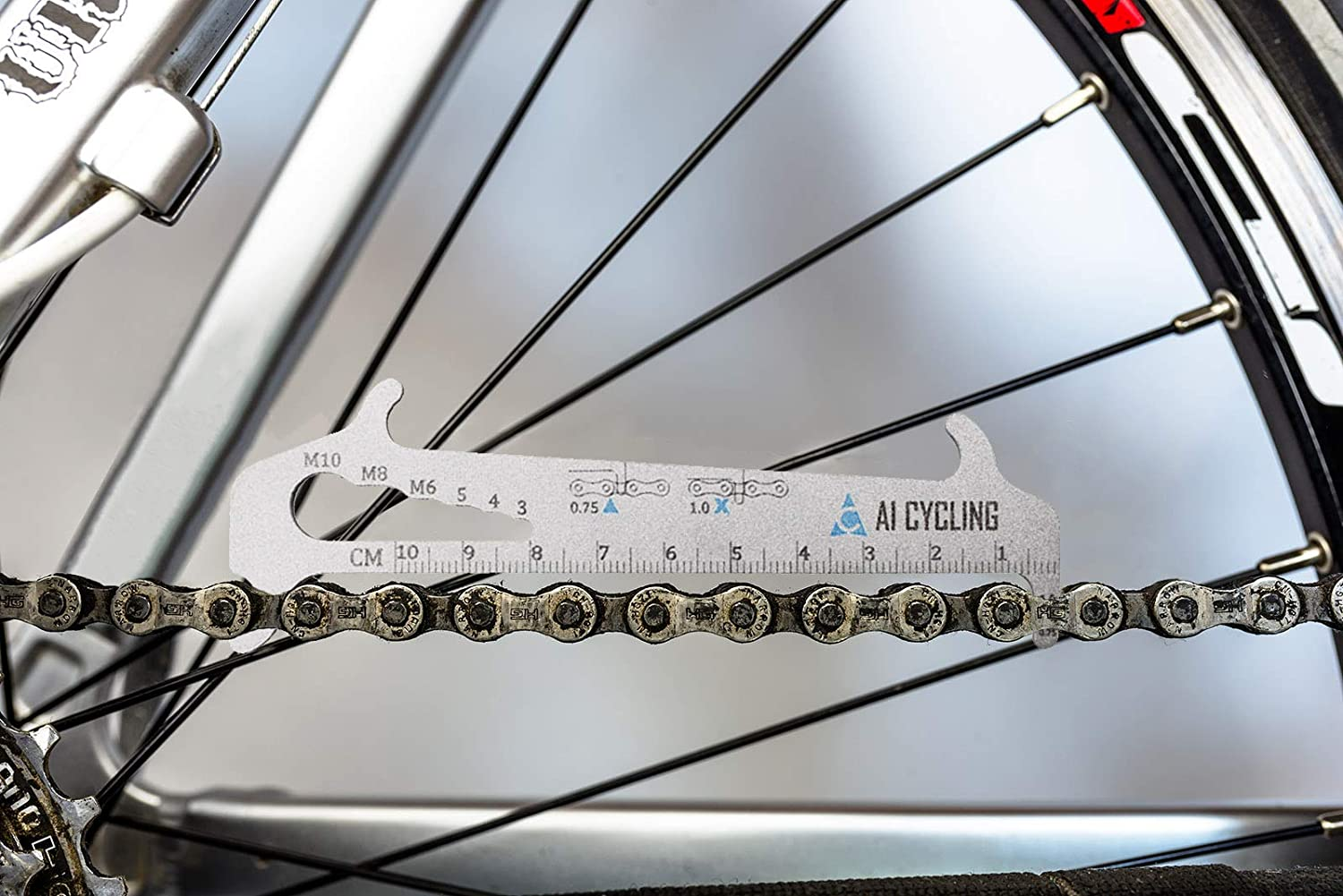 This bicycle chain indicator is a much-needed mountain bike maintenance tool to help you keep track of the wear and tear of your mountain bike chain.