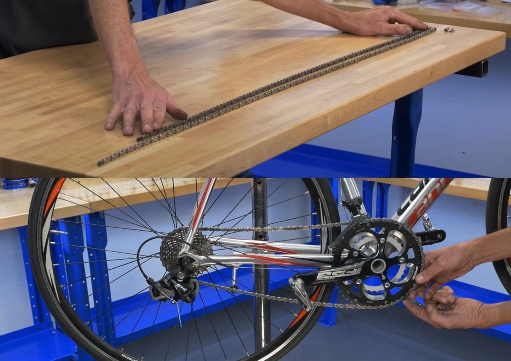 To stop your mountain bike chain from hitting the frame of your bike make sure that you shorten it to the correct length.