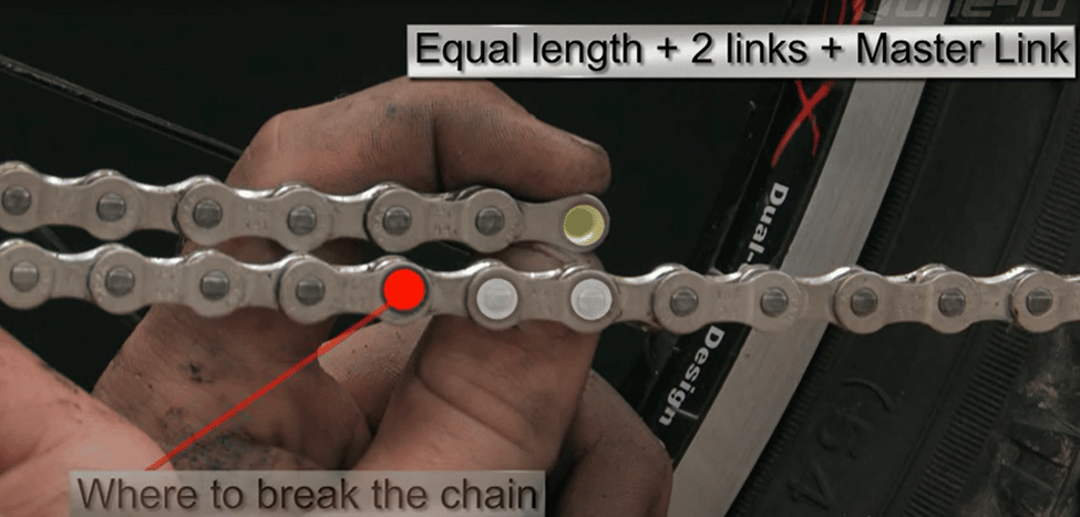 Use the “fit test” to see how long your chain needs to be and add extra links depending on the chaining system you are using.