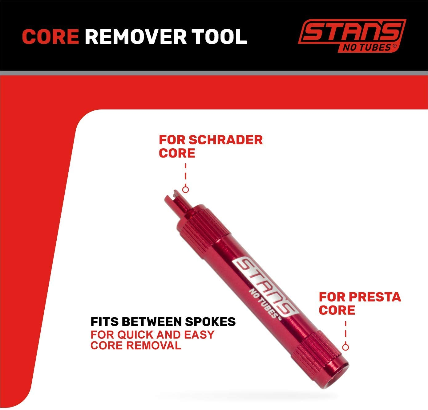 To repair a tubeless tire you will need a valve core remover like this.