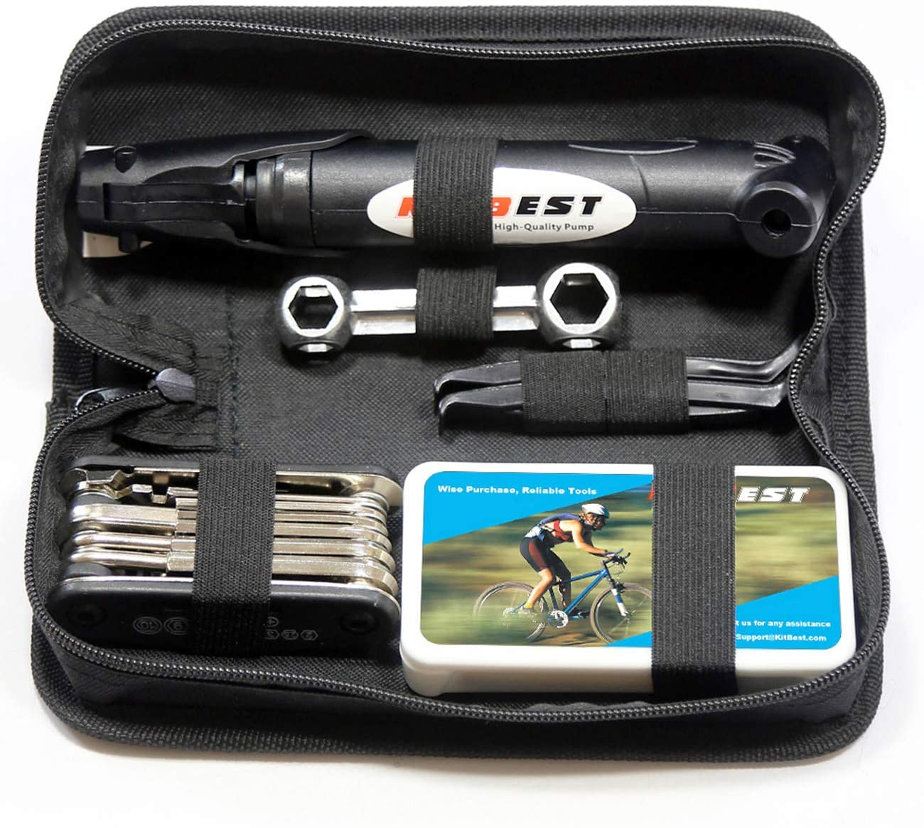A portable mountain bike repair kit should have all the essential tools for doing basic repairs to your bike.