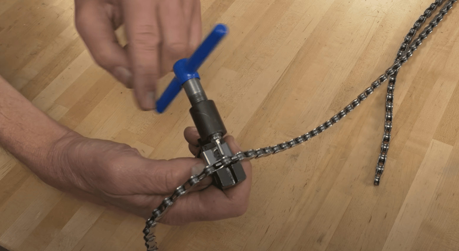 Using a chain tool you can remove any excess length from your replacement chain.