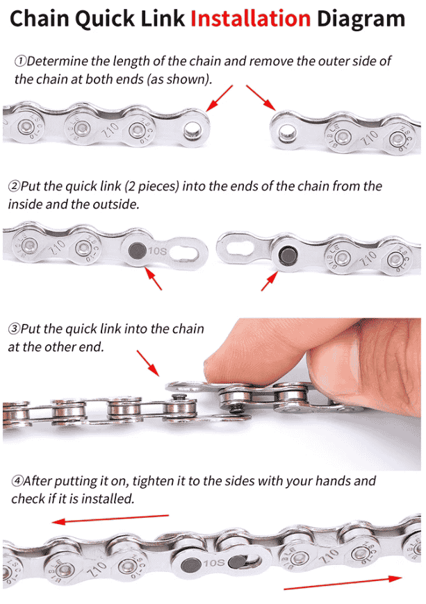 It is easier to install a chain that has a quick link than a chain with a master link.