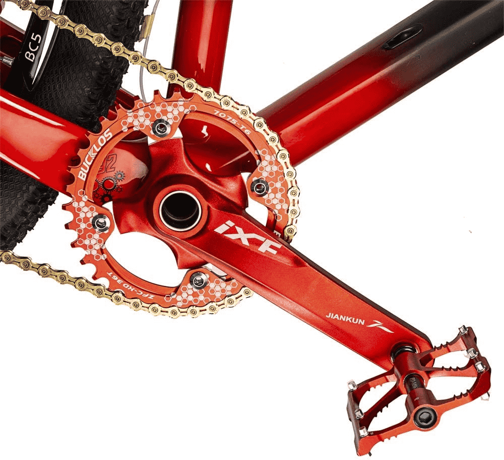 Once the mountain bike chain guide is in place over the chain you can attach the crankset and complete the installation.