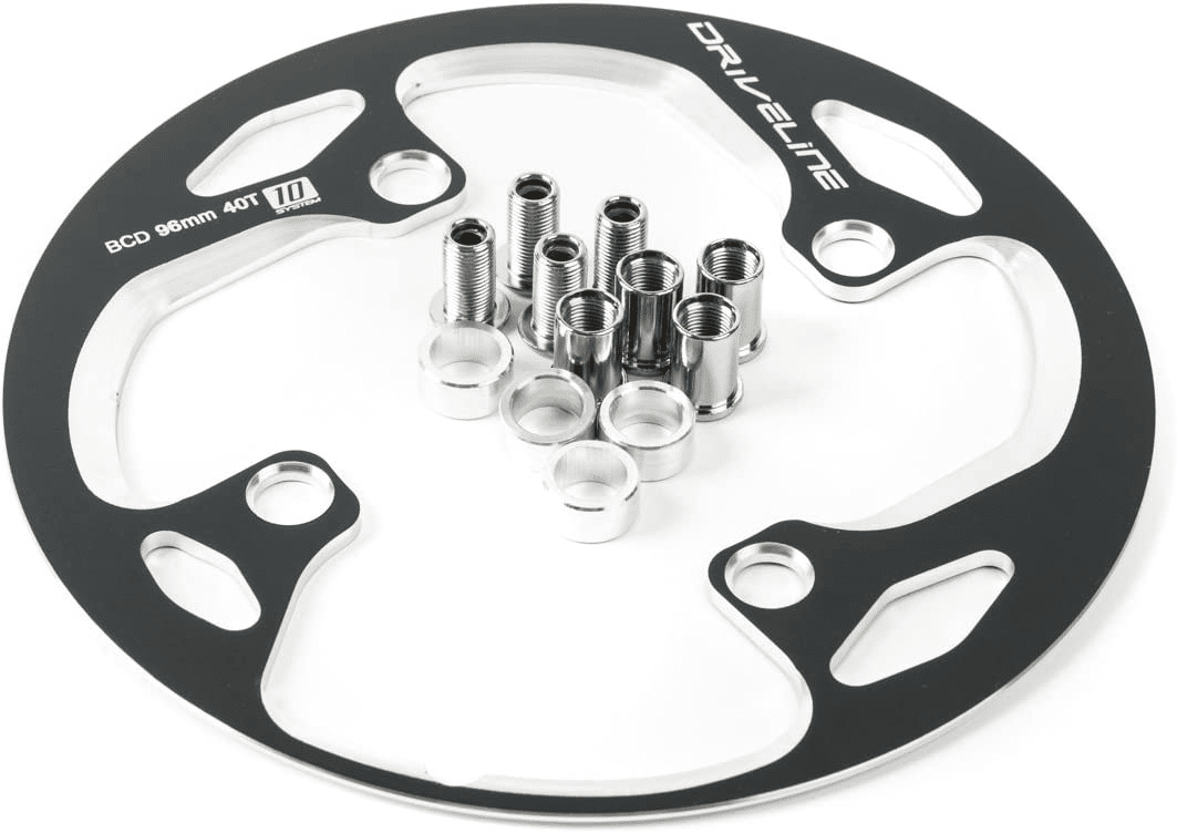 Installing a chain ring guard like this along with a bash guard and chain guide will give extra protection to this part of your mountain bike.