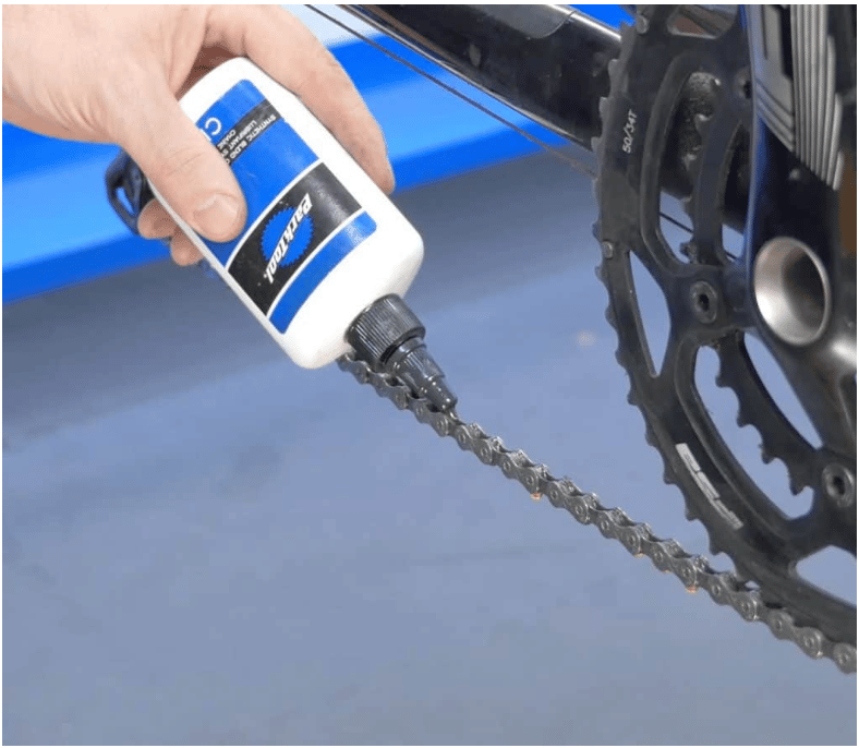 Lubricate the chain thoroughly.