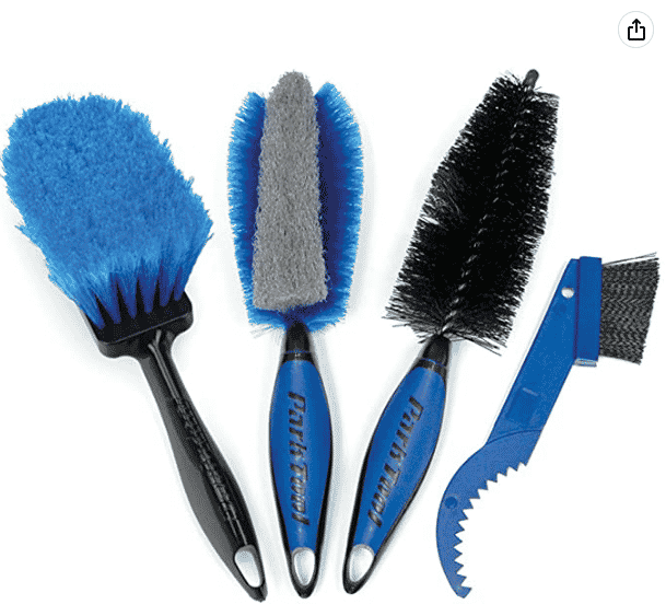 A brush kit like this will have hard and soft brushes for you to complete your mountain bike chain maintenance tasks.