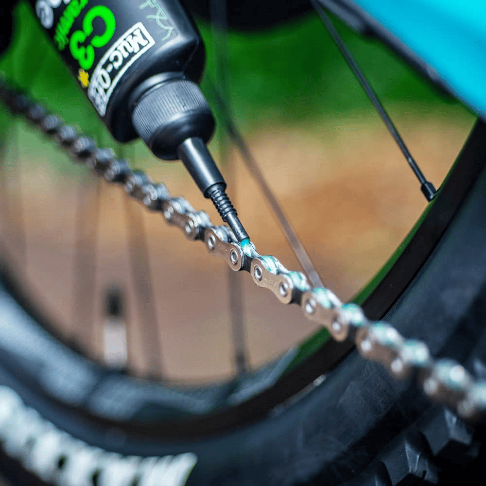 Ceramic lubricant can be used on your mountain bike chain for effective lubrication.