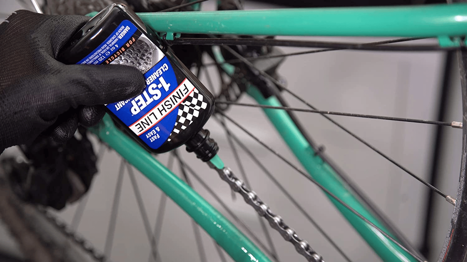 When trying to fix a mountain bike chain that keeps slipping or jumping gears, remove any excess lubricant to make it less slippery.