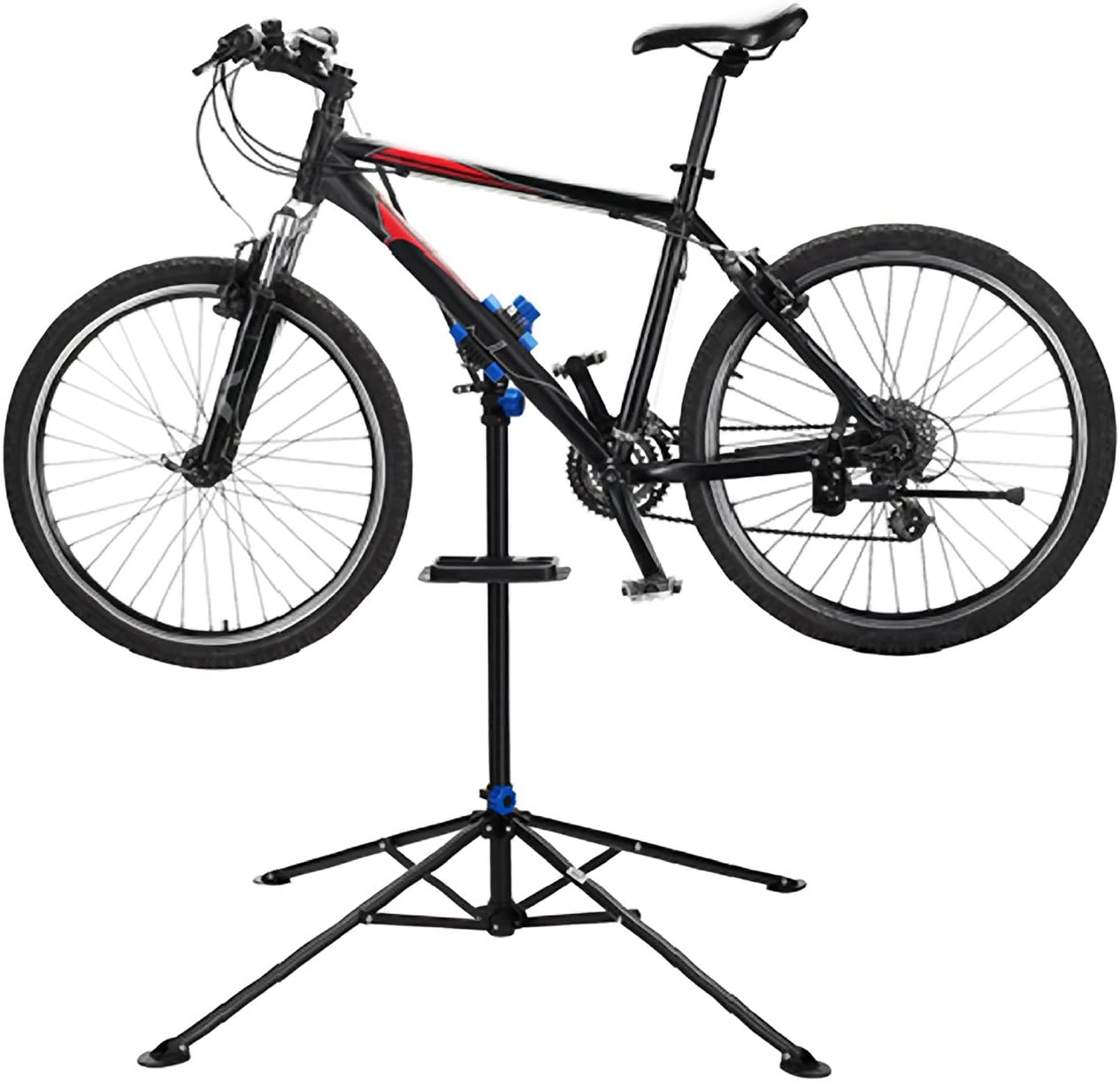 Positioning your bike on a repair stand will make it much easier to get to the chain and tighten a mountain bike chain.