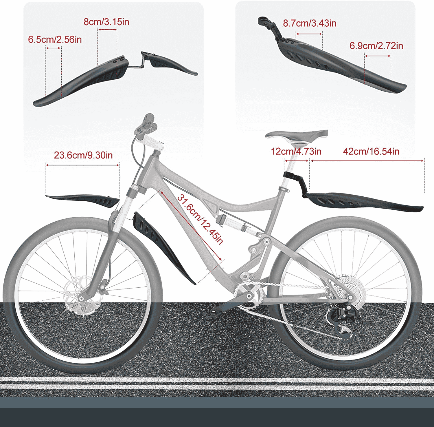 You will need mudguards like these if you want ones that are easy to install but with good protection.