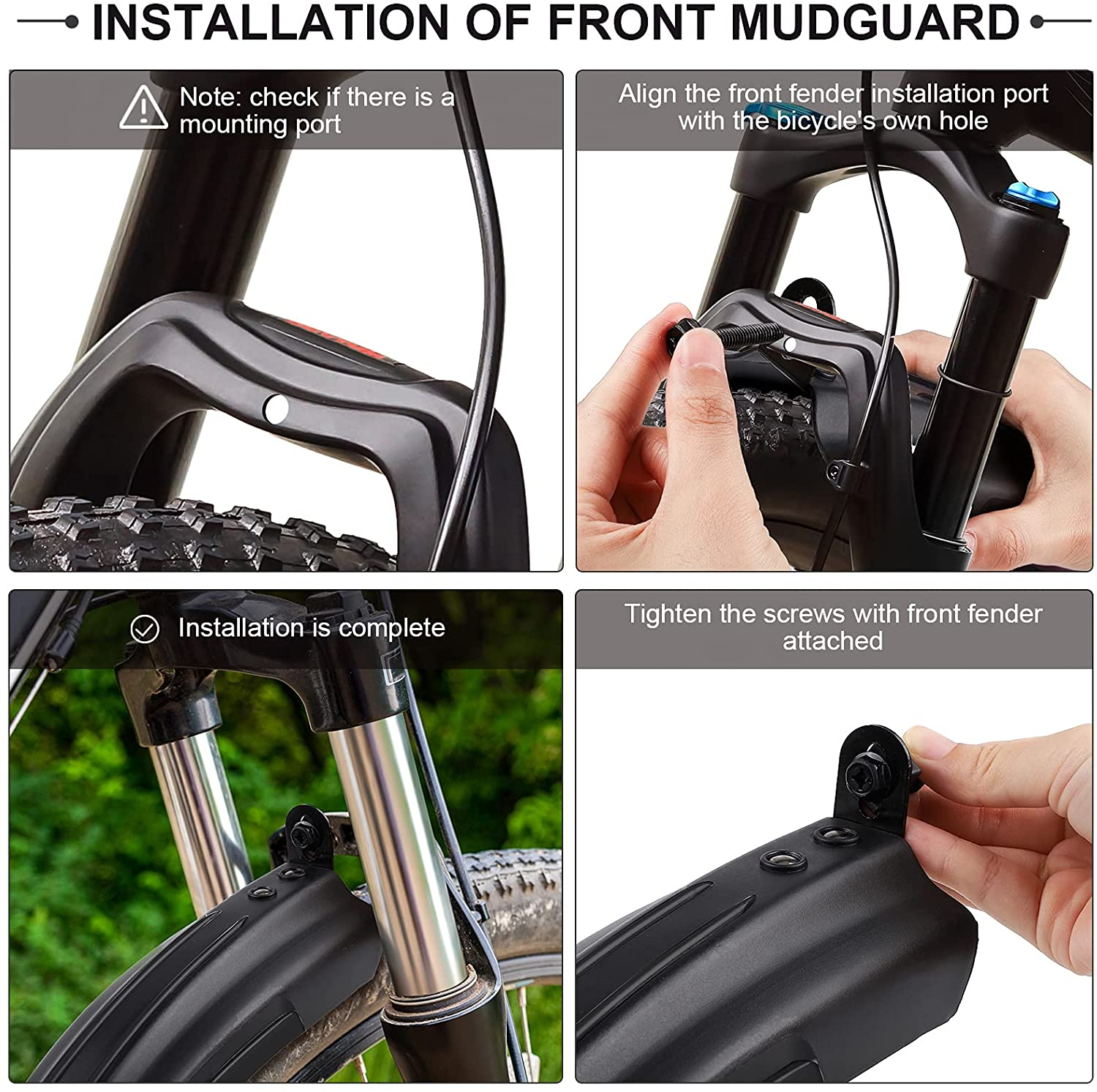Clip-on mudguards are the easiest to install onto your mountain bike.