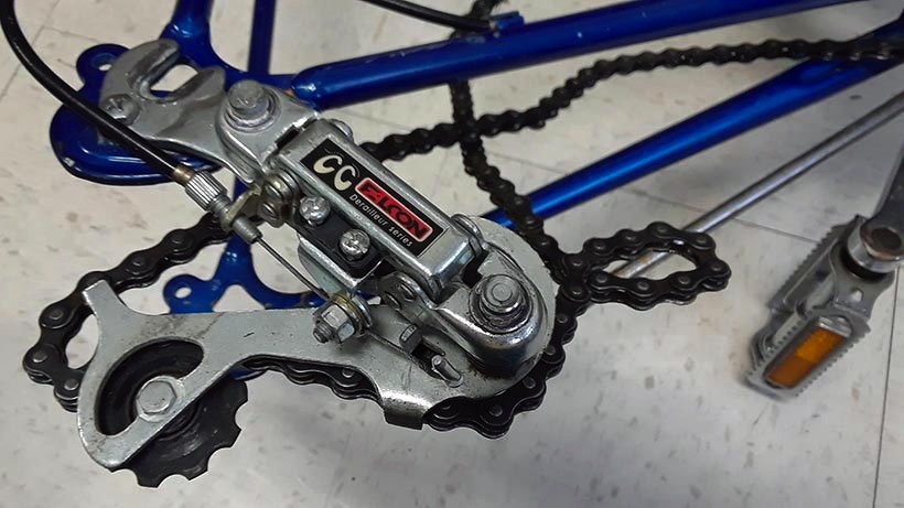 To untangle a mountain bike chain you may need to flip it over.