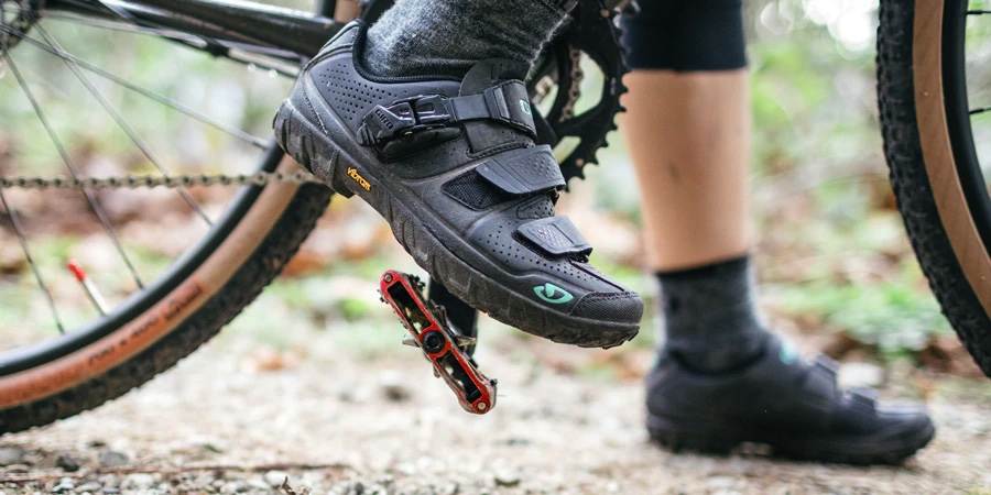 Mountain bikes usually have flat pedals on them but you can change to different types of bike pedals. 