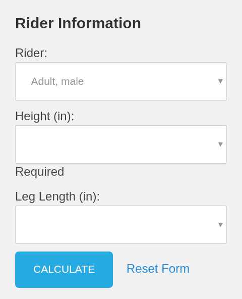 Calculate your mountain bike saddle height accurately using this saddle calculator.