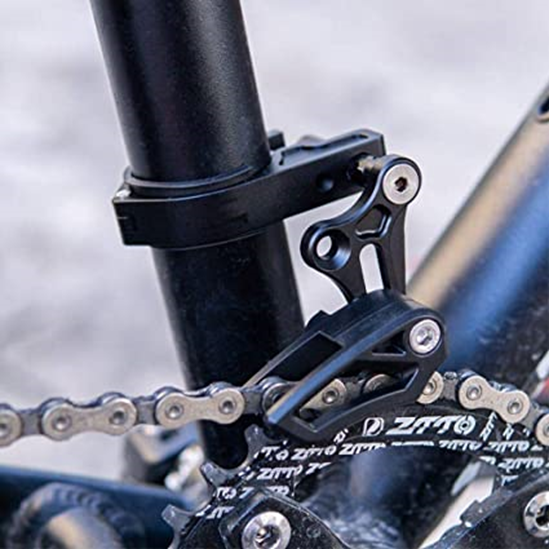 A chain guide can help to keep your mountain bike chain in the right place and stop it from falling off.