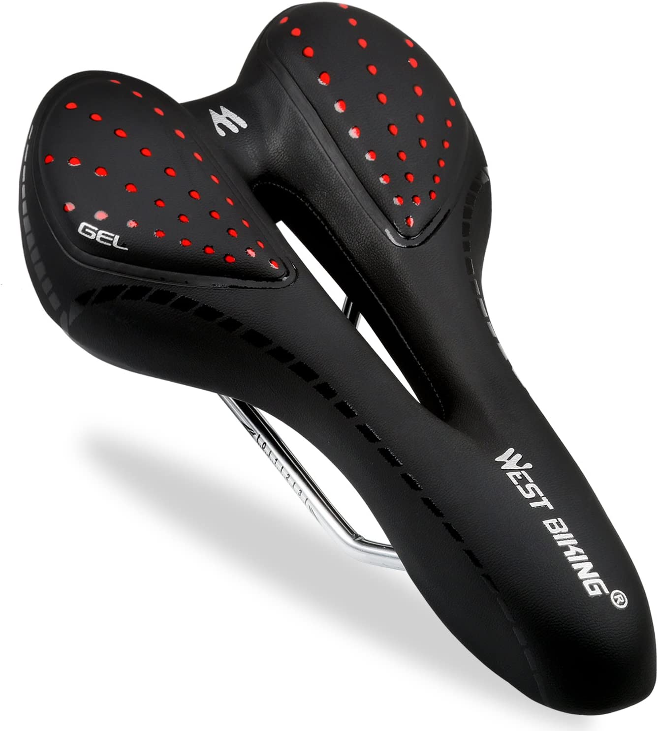 Your mountain bike saddle should have a grippy surface to stop you from sliding around too much.