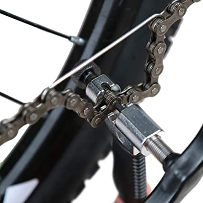 To fix a mountain bike chain that is too tight or keeps coming off, split it with a tool like this to remove it or to add links.