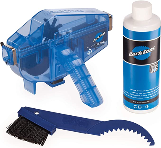 Using a cleaning kit like this makes cleaning and lubing your mountain bike much easier.