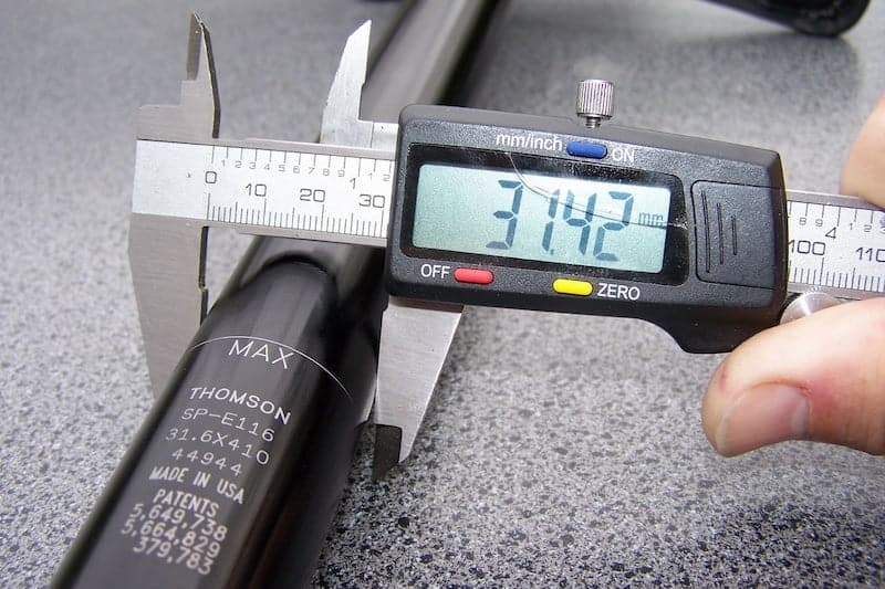 You can measure the outer diameter of your mountain bike seat post using a digital caliper.