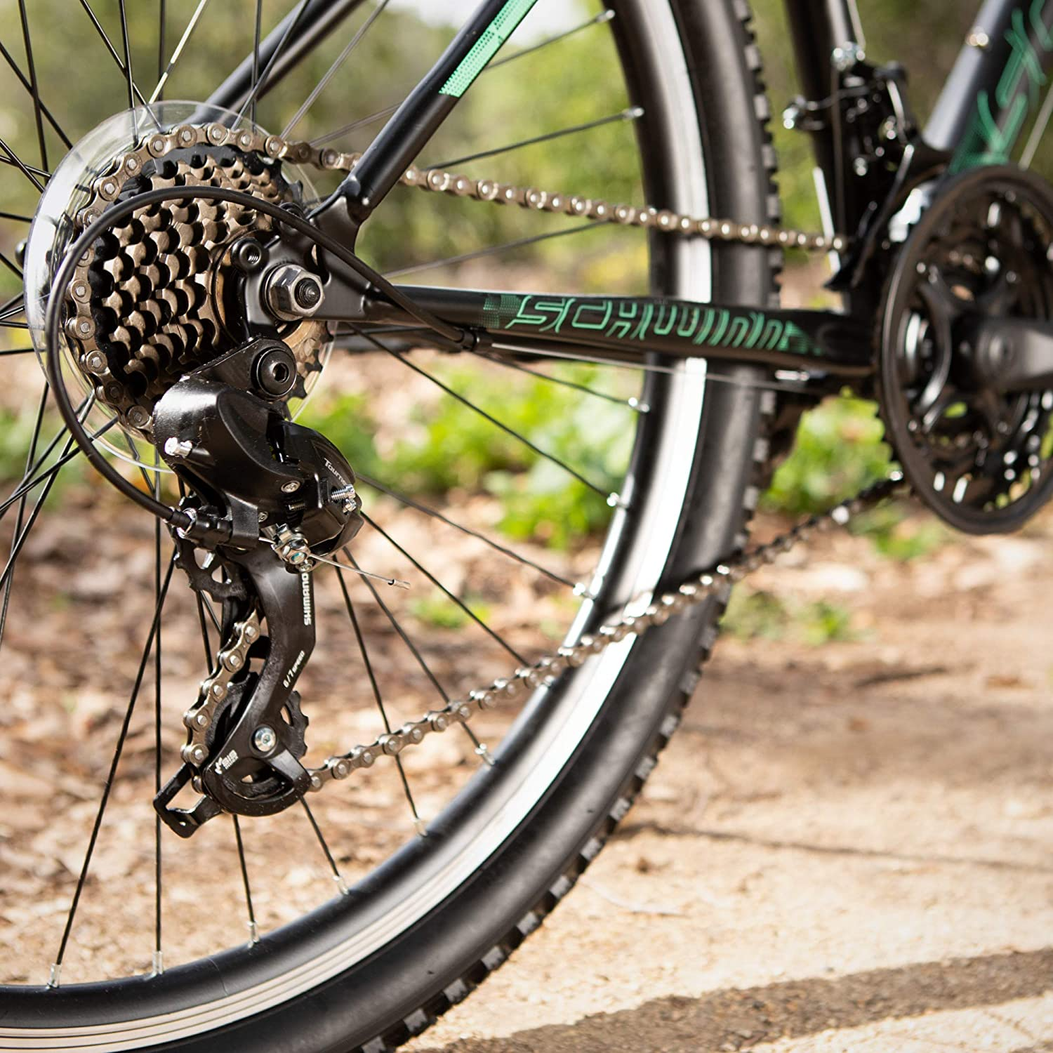 After sizing and fitting your new mountain bike chain, test it to see that the gears shift smoothly and that the drivetrain is working well.