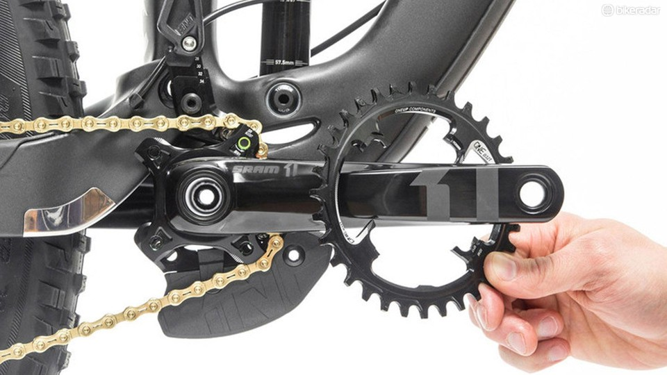Count the number of teeth on the largest front chainring and then double-check yourself to make sure that you calculate the right chain size for your mountain bike.