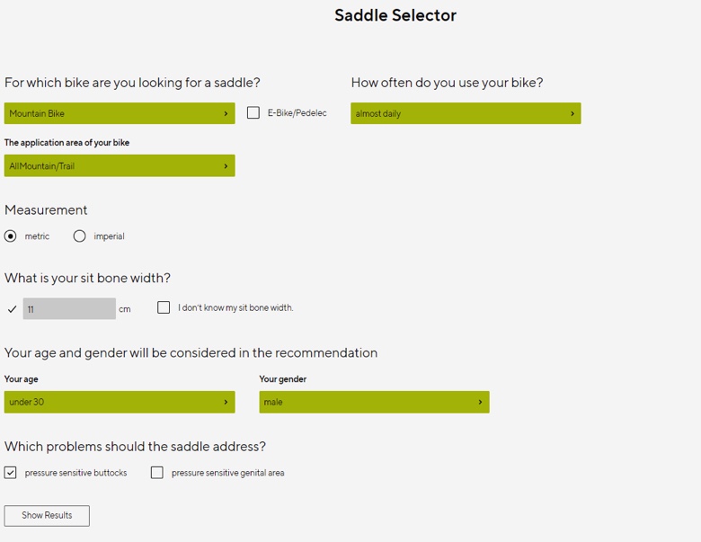 A saddle selector application can help you to decide on which saddle will be the right choice for you.