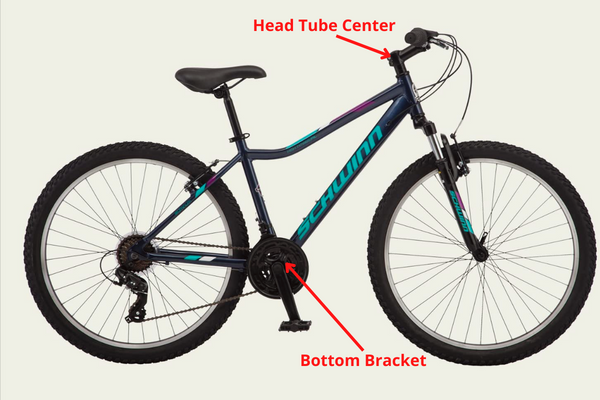 A mountain bike reach calculator can be used to calculate the reach of your mountain bike by locating the head tube and the bottom bracket.