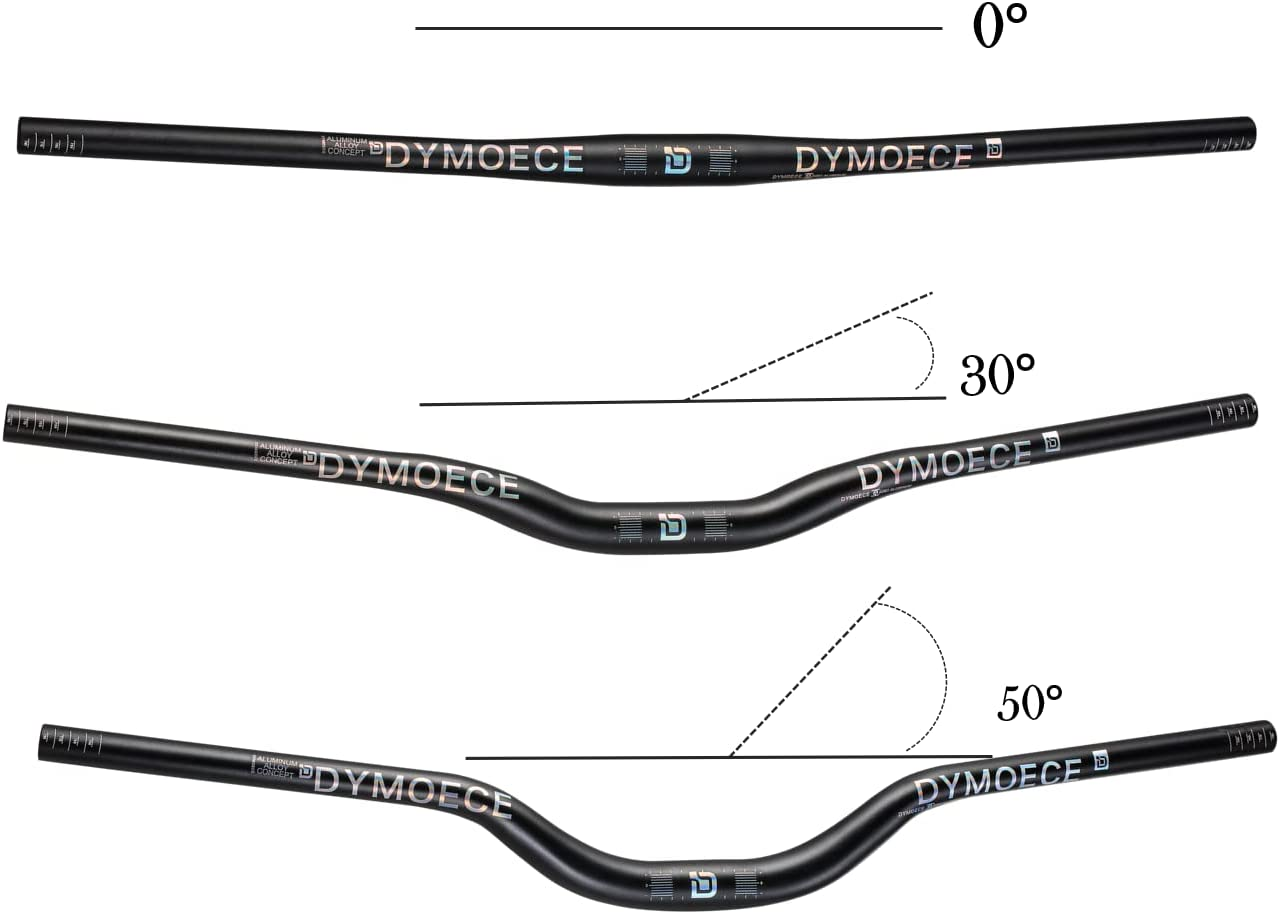 To decrease the calculated reach on your mountain bike use backward sweeping handlebars like these.